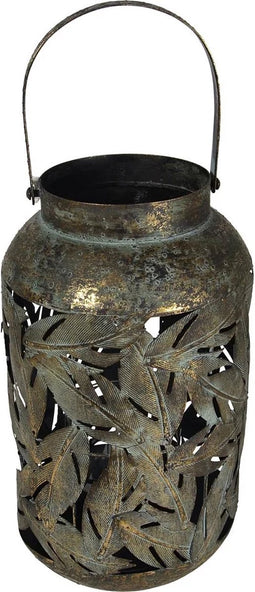 Lantaarn Luna Leaf - Metaal - Ø18,5x31,5 cm - Decoratieve Lantaarn