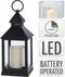 Lantaarn - met LED kaars - 23 cm - zwart