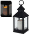 Lantaarn - met LED kaars - 23 cm - zwart