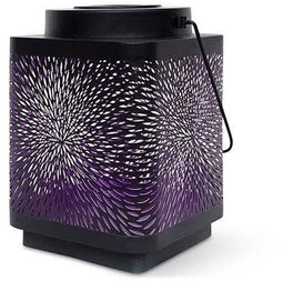 Lantaarn op zonne-energie - GARDEN ID Attract - Paars 16 x 16 h23 cm - 6 tot 8 uur autonomie - Mobiel - Aan/uit knop.