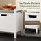 SoBuy FSR63-II-W - Entreebank - Witte schoenenkast met opbergbank - 91 cm breed