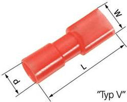 LAPP 61794951 Platte stekker (female) Insteekbreedte: 2.8 mm Insteekdikte: 0.5 mm 180 ° Volledig geïsoleerd Rood 100 st