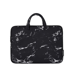 Laptophoes 13.3 Inch - Sleeve met Handvat - Zwart Marmer