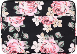 Laptophoes 15.6 Inch - Hoes Geschikt voor o.a MacBook 2021 (16 inch) - Laptop Sleeve - Zwarte Roos