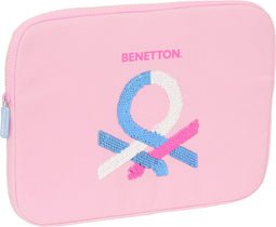 Laptophoes Benetton Pink Roze 15,6'' 39,5 x 27,5 x 3,5 cm