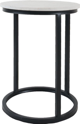 Laptoptafel Mitch Marmer Rond - Wit/Zwart