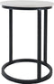 Laptoptafel Mitch Marmer Rond - Wit/Zwart