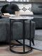 Laptoptafel Mitch Marmer Rond - Wit/Zwart