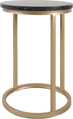 Laptoptafel Mitch Marmer Rond - Zwart/Goud