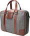 Laptoptas | 15 Inch | Grijs Tweed | Bruin Leer | by Orange Fire