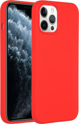 Accezz iPhone 12 Pro Max - Liquid Silicone Backcover - Schokabsorberend - Rood