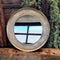 Large Brass Antique Round Mirror