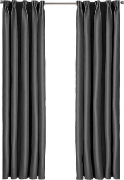 Larson - Luxe effen blackout gordijn - met haken - 1.5m x 2.5m - Donkergrijs