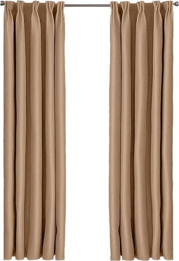 Larson - Luxe effen blackout gordijn - met haken - 3m x 2.5m - Donker taupe
