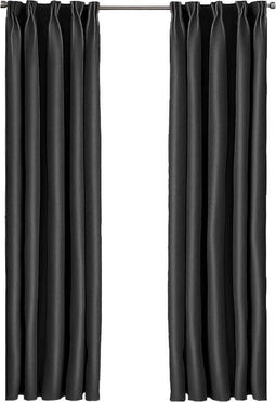 Larson - Luxe effen blackout gordijn - met haken - 3m x 2.5m - Zwart