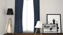 Larson - Luxe Geweven Blackout Gordijn - Haken - Donkerblauw - 300 x 250 cm – Verduisterend & kant en klaar