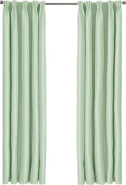 Larson - Luxe hotel serie - blackout gordijn met visgraat motief – incl. haak – soft mint - 3.0x2.5m – Verduisterend & kant en klaar – per stuk