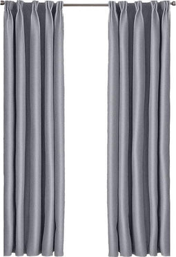 Larson - Luxe Hotel Serie Blackout Gordijn - Visgraat motief - Haken - Grijs - 300 x 250 cm - Verduisterend & kant en klaar