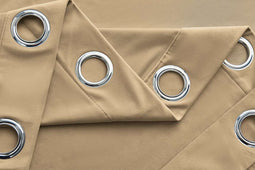 Larson - Velvet Gordijnen - 1.4m x 2.5m - Ringen - Taupe