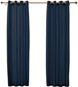 Larson - Velvet Gordijnen - 2.8m x 2.5m - Ringen - Blauw