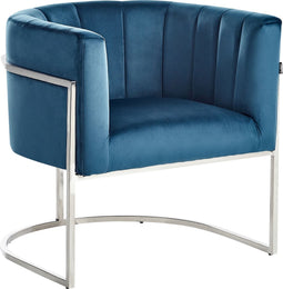 LARVIK - Fauteuil - Blauw - Fluweel