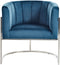 LARVIK - Fauteuil - Blauw - Fluweel