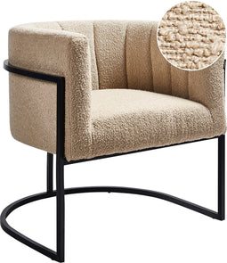 LARVIK II - Fauteuil - Beige - Bouclé