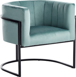 LARVIK II - Fauteuil - Mintgroen - Fluweel