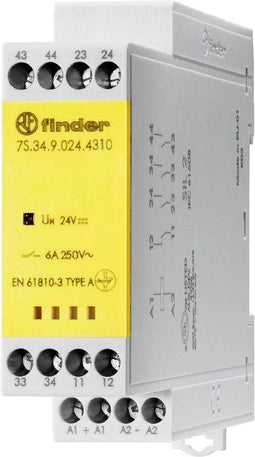 Finder 7S.34.9.024.4310 Relais Schakelstroom (max.): 6 A 1x NC, 3x NO 1 stuk(s)