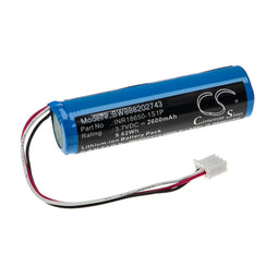 Laser helmet battery to replace Theradome INR18650-1S1P - 2600mAh, 3.7V, Li-Ion