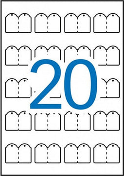 Laseretiket + koord 22x35 mm 50vel a20s - 2 stuks