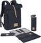 LÄSSIG Luiertas Rolltop Backpack rugzak incl verschoningsmatje - nacht blauw