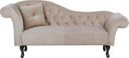 LATTES - Chaise longue - Beige - Linkerzijde - Fluweel
