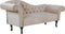 LATTES - Chaise longue - Beige - Linkerzijde - Fluweel