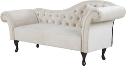 LATTES - Chaise longue - Beige - Rechterzijde - Fluweel