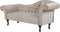 LATTES - Chaise longue - Beige - Rechterzijde - Fluweel