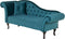 LATTES - Chaise longue - Blauw - Linkerzijde - Fluweel