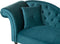 LATTES - Chaise longue - Blauw - Linkerzijde - Fluweel