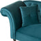LATTES - Chaise longue - Blauw - Linkerzijde - Fluweel