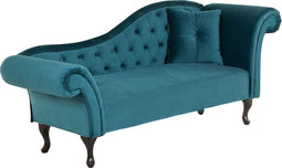 LATTES - Chaise longue - Blauw - Rechterzijde - Fluweel