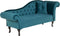 LATTES - Chaise longue - Blauw - Rechterzijde - Fluweel