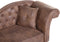 LATTES - Chaise longue - Bruin - Rechterzijde - Kunstsuède