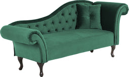 LATTES - Chaise longue - Groen - Rechterzijde - Fluweel