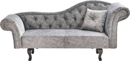 LATTES II - Chaise longue - Grijs - Rechterzijde - Fluweel
