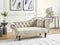 LATTES II - Chaise longue - Lichtbeige - Rechterzijde - Fluweel