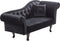 LATTES II - Chaise longue - Zwart - Rechterzijde - Fluweel