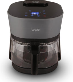 Lauben Airfryer - Glass&Steam® Airfryer - Heteluchtfriteuse - 360° Zicht - 4,5 L - 1300W - Zwart/Grijs