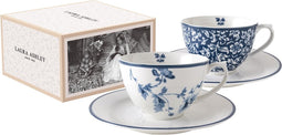 Laura Ashley Kop en schotel koffie set- Kopjes - Koffiekop en schotel - Theekopjes met schotel Giftset - 26 cl. - Blueprint