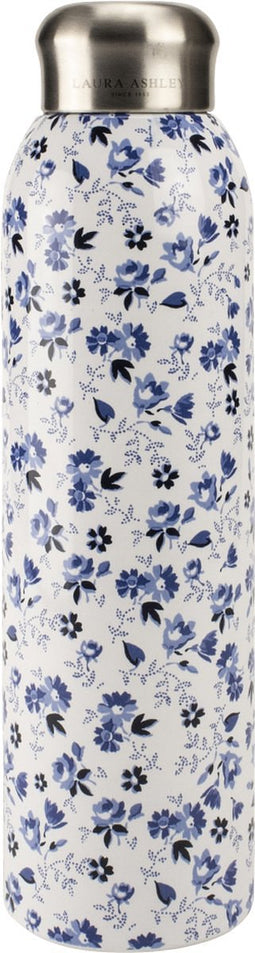 Laura Ashley Thermosfles - Thermosbeker - Dubbelwandig RVS - Lekvrij - Petit Flowers Blauw