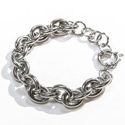 Laura Ferini Dames Armband Donna Forte Zilver - Zilverkleurige Schakelarmband - 18K Wit Verguld - Sieraad - Accessoires - Sieraden - Dames Armbandje